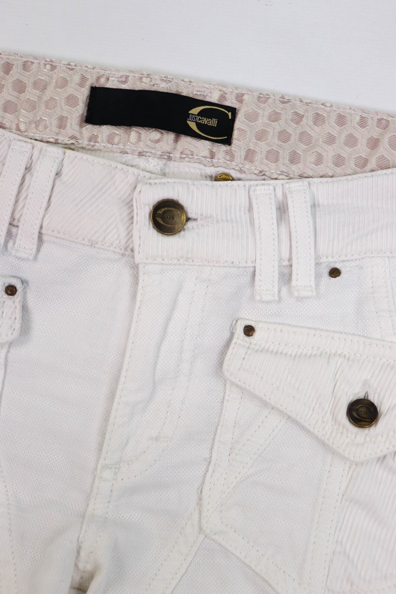 Just Cavalli Y2K Vintage Made in Italy White Cotton Blend Long