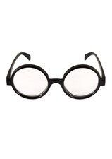 Wizard Boy Round Glasses Clear Lenses Black Plastic Frame Fancy Dress Halloween
