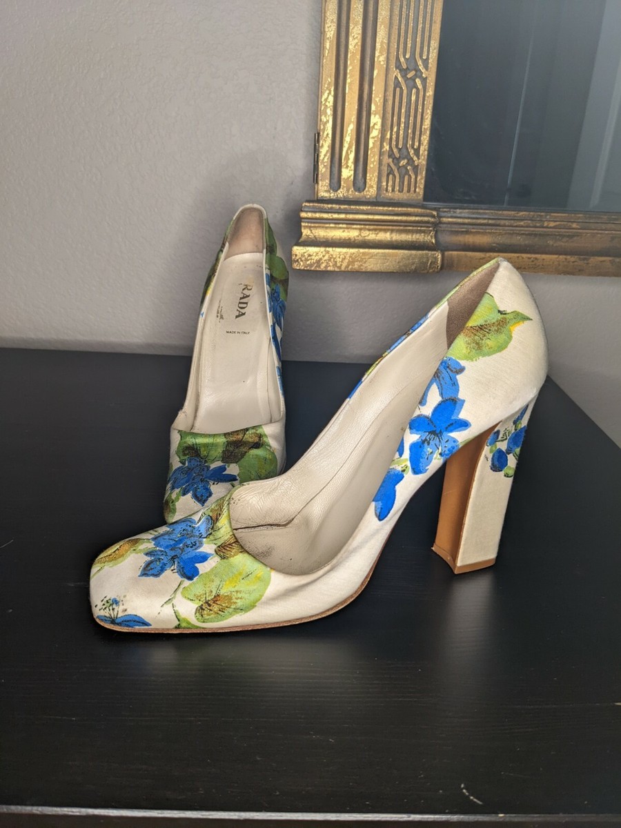 靴 Special!!! SS2022 PRADA Floral Shoes Floral Vintage Prada Heels | eBay