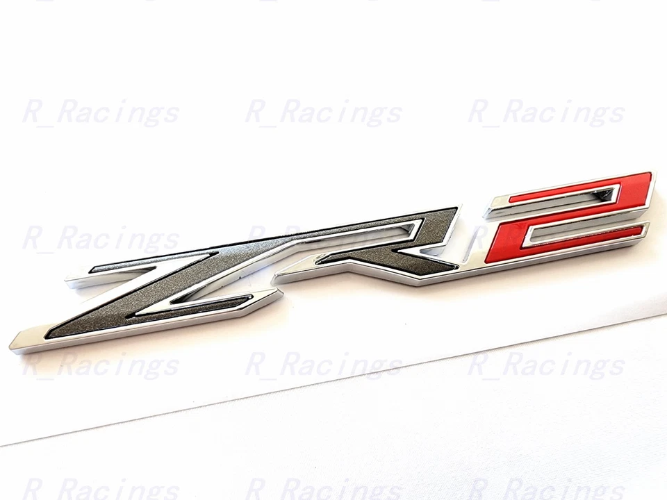 1PC Chrome Red Rear Tailgate ZR2 Emblem Badge 2019+ Chevrolet Colorado - Image 3 of 4