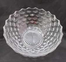 Jeanette Glass Large 10" Salad Serving Bowl CUBE Pattern Depression Glass EUC