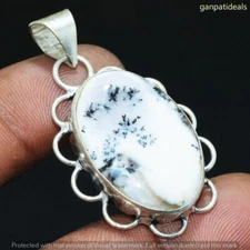 Dendrite Opal Gemstone Ethnic Handmade Pendant Jewelry 1.75" GP-27281