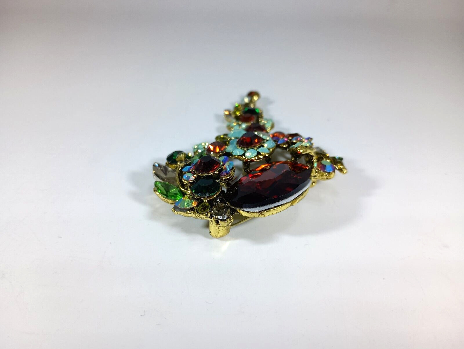 Large Flower Cluster Statement Pendant Brooch Pin… - image 3