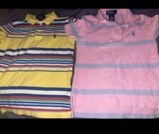 2-Boys Ralph Lauren Polo Tops Size 4t/4-Stripped Polos 1-nwot/1euc -