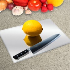Mirror Chopping Board Made From Toughened Safety Glass - 40cm Wide by 30cm High