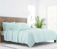 Hypoallergenic Microfiber 6 Piece King Sheet Set Light Baby Blue