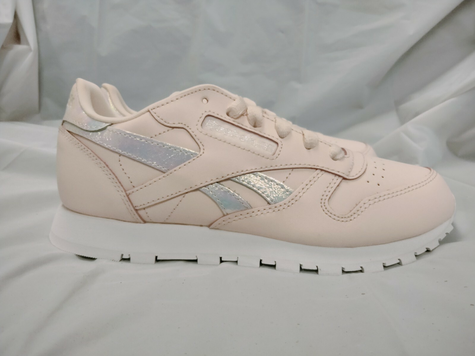 Reebok Girls Classic 059503 Pink White Leather Lace Up Sneaker Shoes Size  3.5M | eBay