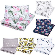 BABY BEDDING SET 2PIECE COT BED TODDLER JUNIOR BED DUVET COVER PILLOWCASE COTTON