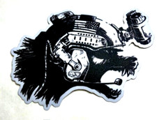 Large Tactical Wolf With Helmet And Night Vision Flag Military Sticker Decal