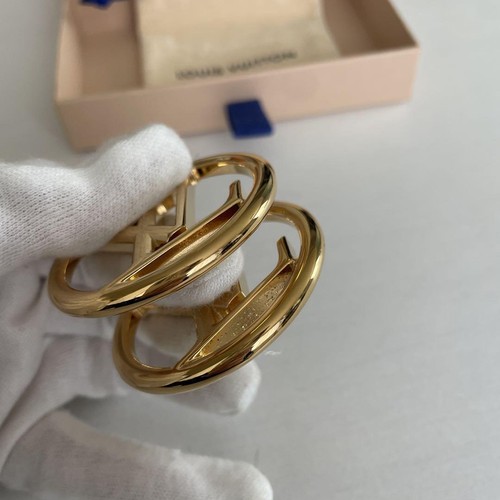 Authentic Louis Vuitton M64288 LV Circle Earrings Gold 5 x 5cm with Box - Picture 8 of 24