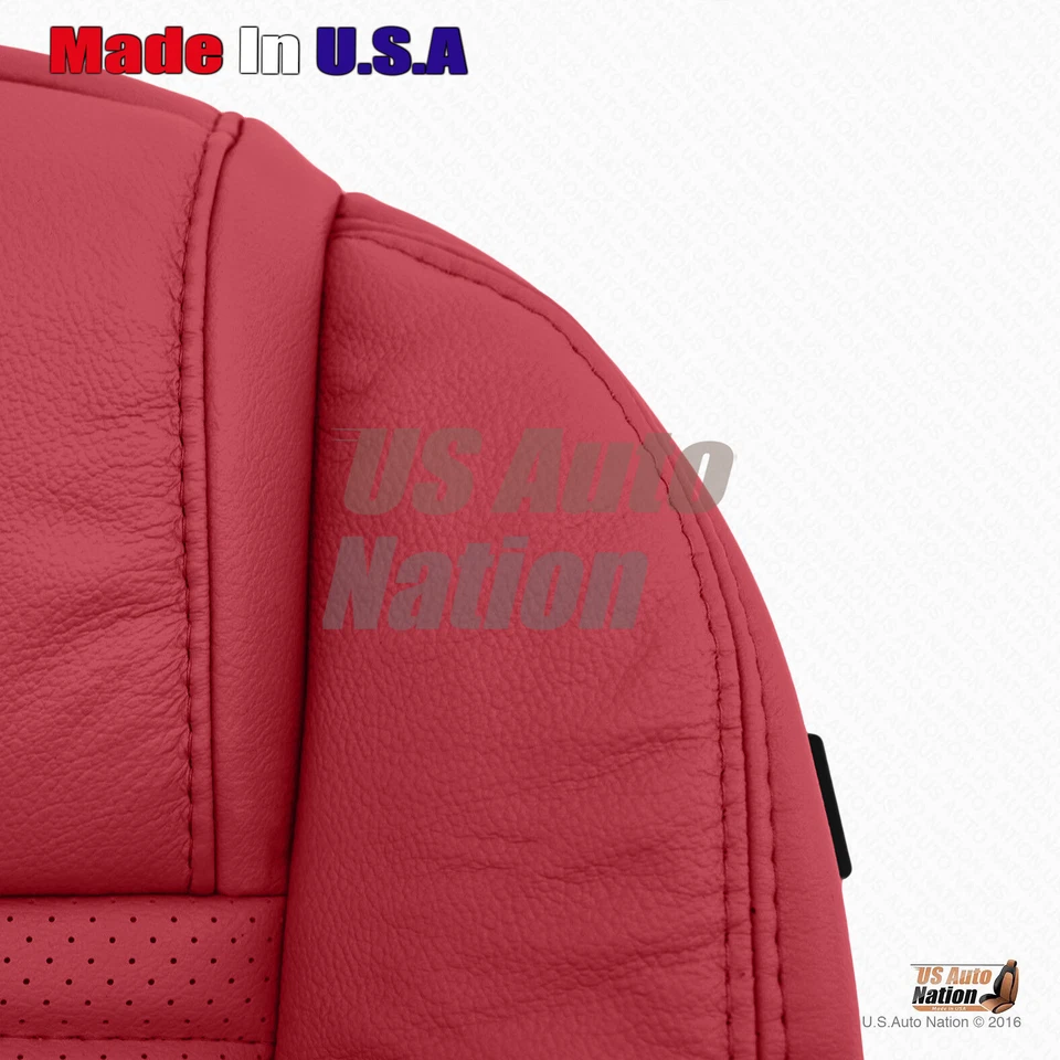 Ford Mustang 2005 2006 2007 conductor parte inferior y superior cubierta de cuero perforado en rojo Foto 2 de 4