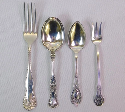 4 Antique Sterling Silver Smith Patterson Co Lunt Mixed Lot Flatware Mono 105.7g