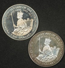 2x 1973 COOK ISLANDS $2 SILVER PROOF 2x 0.7643oz ASW = 1.5286oz TOTAL