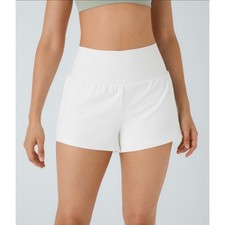 Halara SoftlyZero Airy Shorts XSmall Long Inseam 5 White 2 In 1 SkortNWT