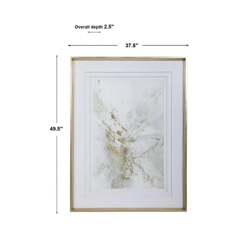 Uttermost Pathos Wood and Glass Framed Abstract Print in Gray/Gold - Picture 4 of 4