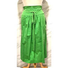 Vintage 1970s WHITE STAG Mod Green Skirt Pockets Tie Front Back Zip Size 8 YK