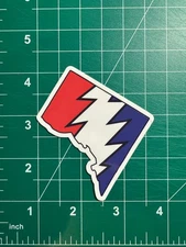 DC District of Columbia Stealie  Grateful Dead Laminated Vinyl Sticker 2.5"x3"