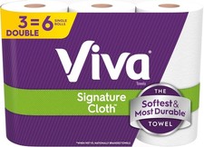 Viva Signature Cloth Paper Towels 3 Double Rolls 86 Sheets Each Soft Strong Abso