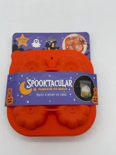 Evriholder Spooktacular Silicone Pumpkin Ice Mold makes 4 Spookyy Ice Cubes NIP