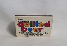 Vintage Dale Anderson's Quilted Bear Matchbox Scottsdale AZ Advertising Matches