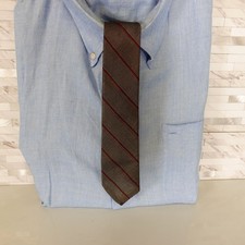Mens Skinny Neck Tie Black Red Striped Textured Mesh Dress Suit Work TOP CRAVAT