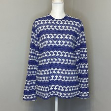 Vintage Open Knit Blue  White Sweater