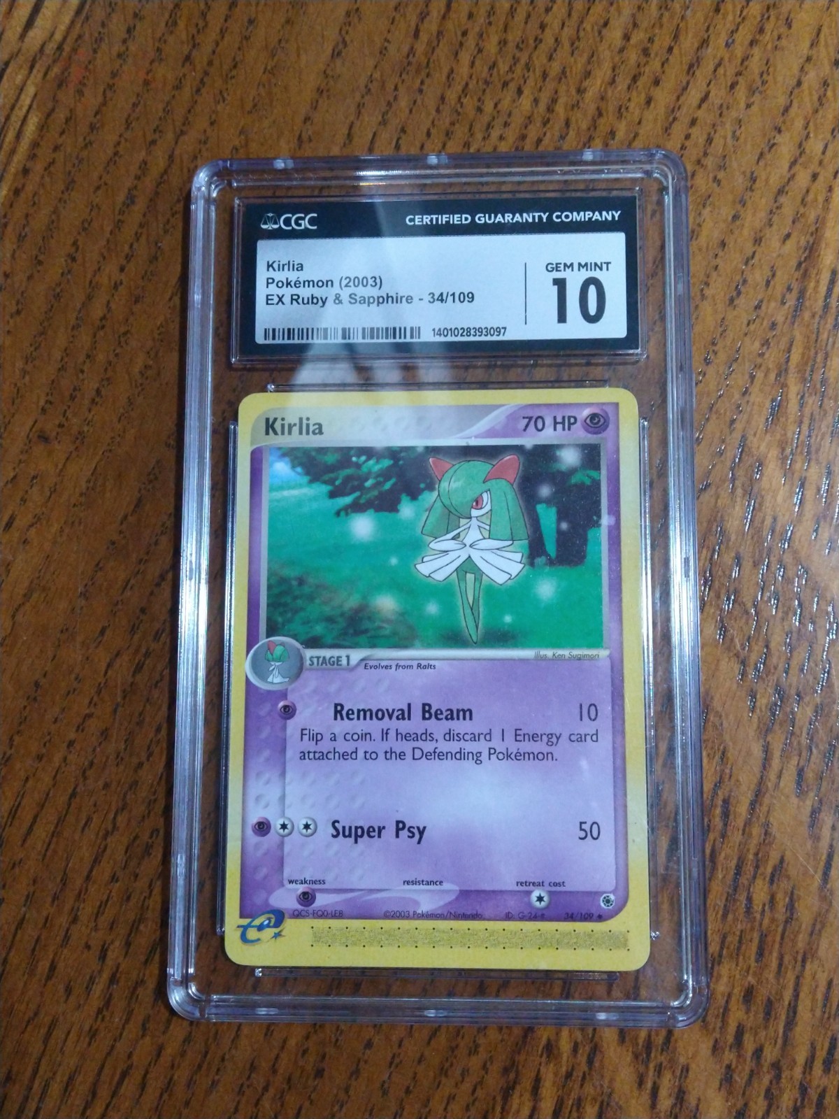 Kirlia Pokemon Ex Ruby & Sapphire 2003 34/109 CGC GRADED 10