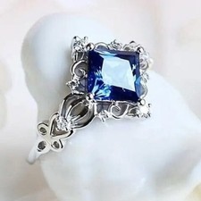 Blue Bead Decor Ring