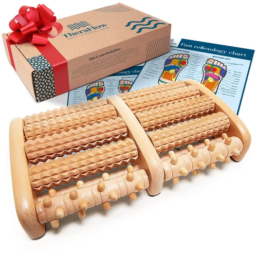 TheraFlow Dual Foot Massager Roller (Large). Relax and Relieve Plantar