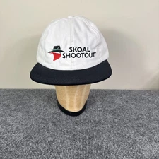 Vintage Skoal Shootout Tobacco White With Black Brim Snapback Hat Made In USA