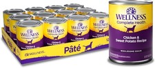 12Pk 12.5oz Wellness Complete Health Wet Canned Dog Food, Chicken & Sweet Potato 6.71 per gallon