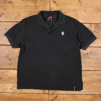 Vintage Southpole Poloshirt XL Herren 00s schwarz gesticktes Logo Hip Hop