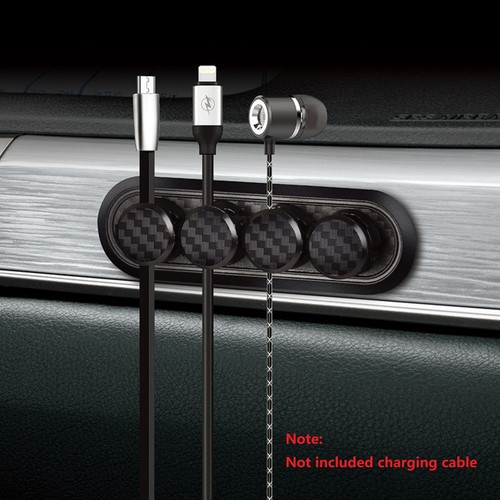 Carbon Fiber Texture Organizer Magnetic Wire Adjuster Clip Winder Holder - Photo 11/12