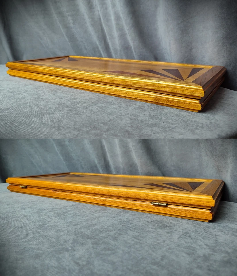 ✡ Oak Wooden Backgammon USSR Handcrafted After Restoration, In Perfect Condition - Image 3 of 4