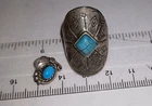 1 Vintage Native American Turquoise Sterling Silver Earring & Silver Tone Ring.