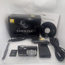Y2K Digicam Nikon Coolpix S220 10MP Digital Camera Tested Boxed + Accessories