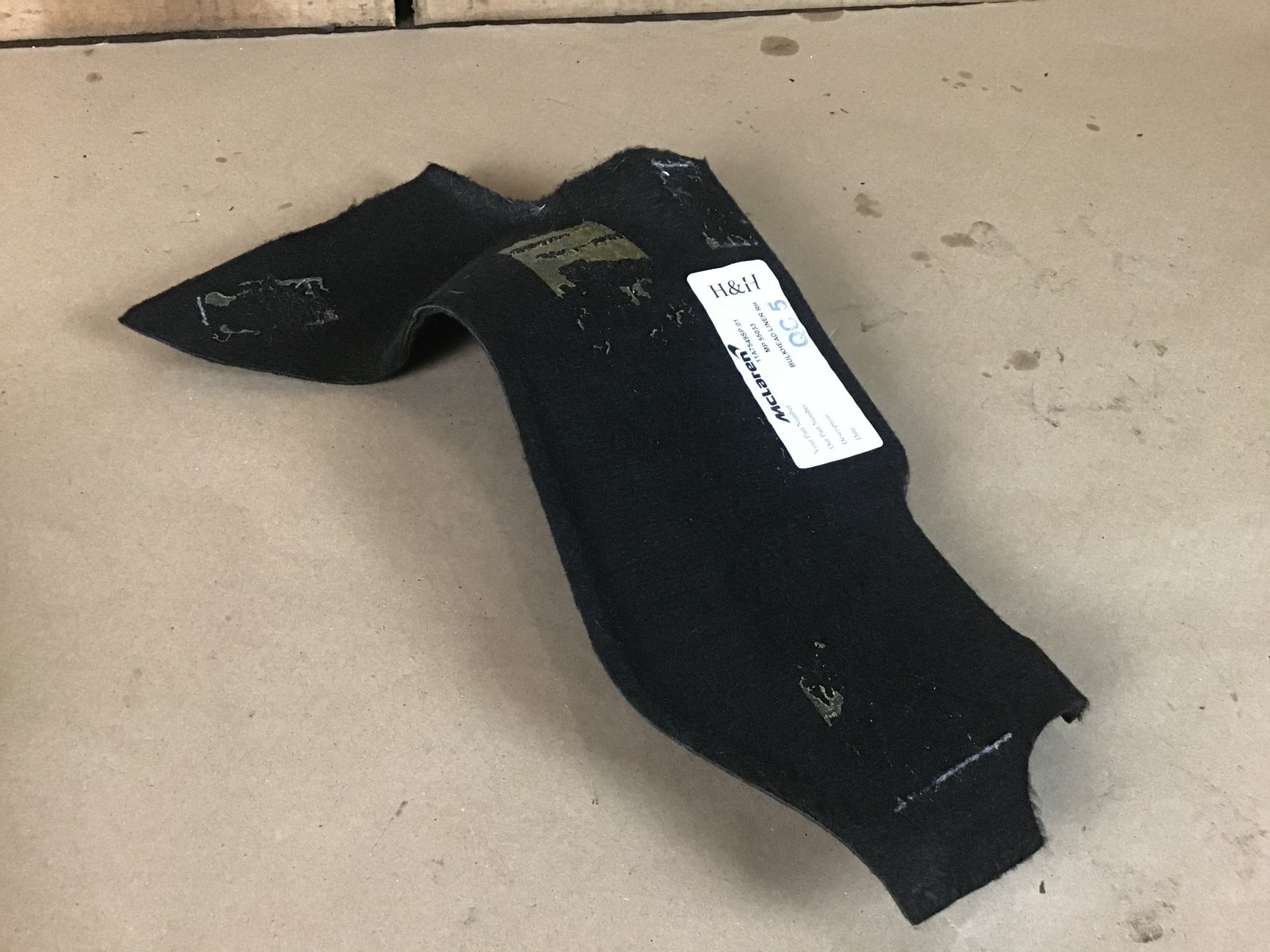 McLaren 650S 2015 Right Bulkhead Carpet Liner Trim Cover Panel 15-17 ;:A