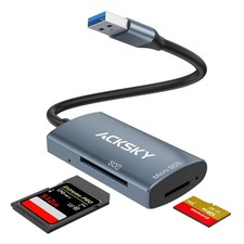 SD Card Reader, ACKSKY Micro Adapter, to USB USB-A 3.0, Black
