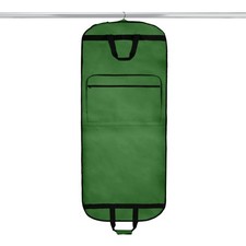 60" Foldable Garment Bag Suits Cover Dresses w Front Pocket Dark Green