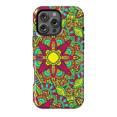 Psychedelic Neon Mandala Floral Pattern Case For iPhone 17 16 15 14 13 12