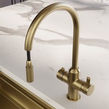 Wodar Dark Brass Boiling Hot Water Tap with Pull Out Hose (incl Filter  & Tank)
