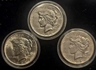 1922 P/D/S PEACE Liberty $1 Dollar 90% Silver ~BRILLIANT AU/BU~ 3-Coin Set ~