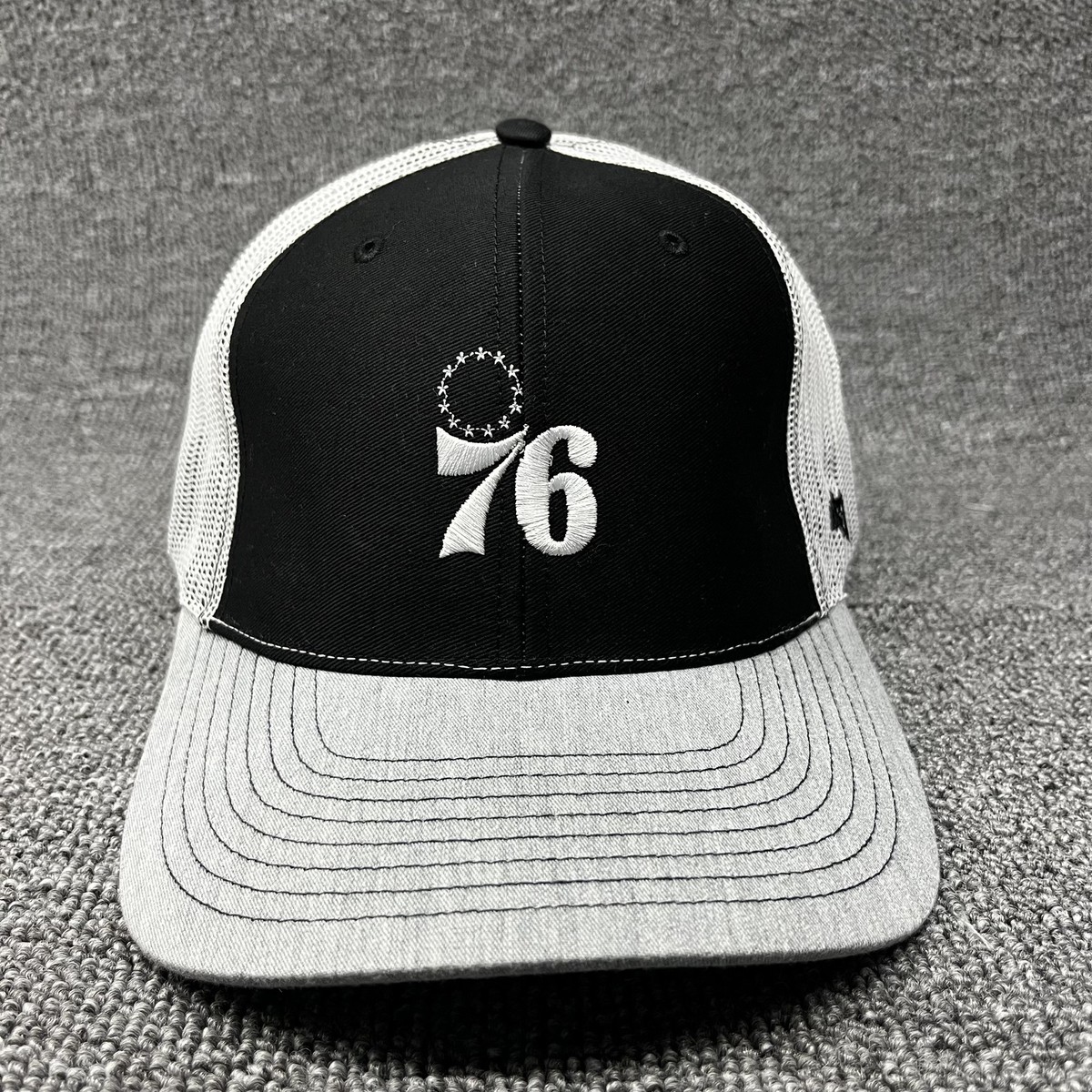 Philadelphia 76ers '47 Brand Trucker Hat Snapback Black White Gray 76 Logo