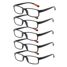 5 PACK Reading glasses Full Rim Women Men Readers 1.0 1.5 2.0 2.5 3 3.5 4