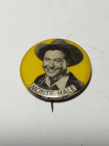 Vintage 1940s-50s Western Cowboy Pinback Buttons Monte Hale 