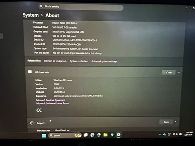 Nimo N151 15.6in Laptop Intel N100 16GB RAM 932GB SSD Win 11 Home Blue