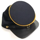 CSA Confederate Infantry Kepi - Civil War Navy Blue Wool Forage Cap with Braid