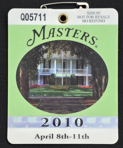 LNIP! Rare! 2010 Masters Tournament Augusta Badge! Phil Mickelson! Lowest BIN!