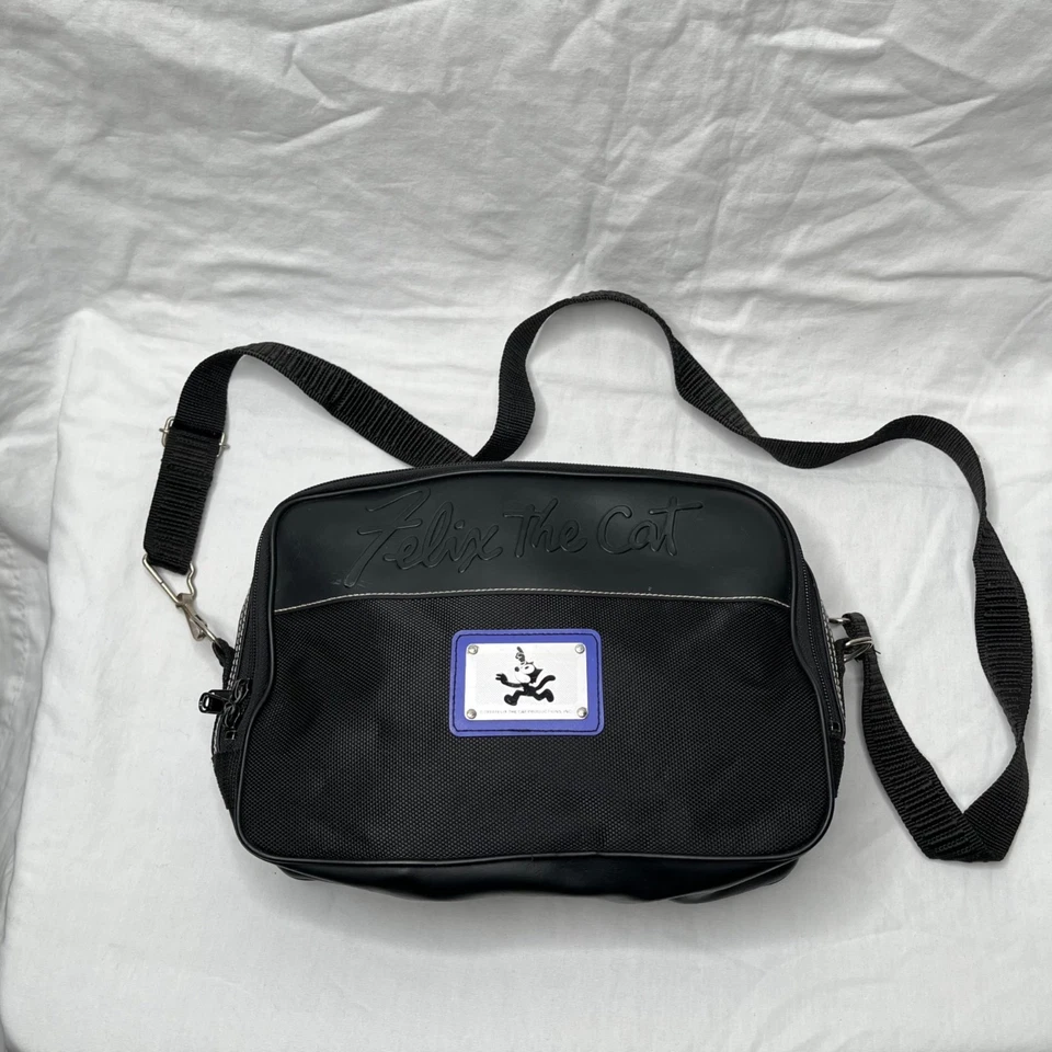 Bandolera negra Felix The Cat 1989 vintage bolso de viaje bolso mensajero Foto 2 de 4
