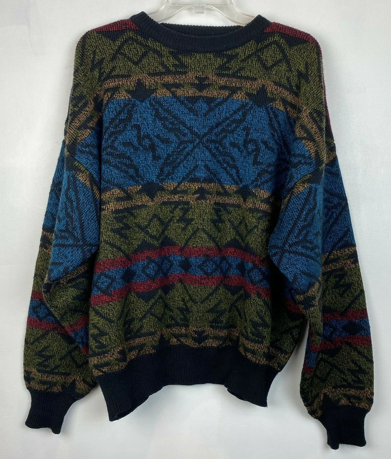 Vintage Obermeyer Sweater Men Large Snow Ski Grandpa Y2K 90s Southwestern